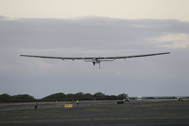 The Solar Impulse 2 solar plane lifts off at the Kalaeloa Airport, Hawaii in this April 21, 2016 file photo. (AP)