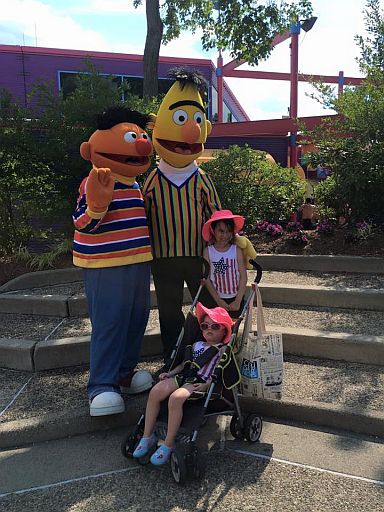 Ernie and Bert  with Alexa and Abigail
