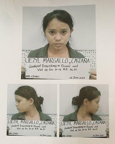 The mugshot of Liezyl Margallo, 23, released by the National Bureau of Investigation (NBI) following her arrest in a resort on Malapascua Island on Jan. 24, 2017. (CDN PHOTO/CHRISTIAN MANINGO)