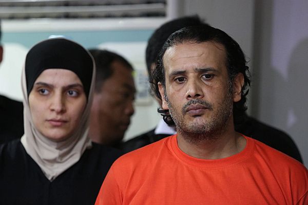 DOJ PRESENTS COUPLE ALLEGED MEMBERS OF ISIS/ APRIL6,2017 In a pressconference today at the National Bureau of Investigation ( NBI) DOJ Sec Vitaliano Aguire together with Imigration Commisioner jaime Morente  presents couple allegedly members of ISIS , Thrusday April 6,2017. BI identifies the male suspect as Hussein Aldhafiri the female is wife of ISIS number 2 man according to Aguirre. INQUIRER PHOTO/JOAN BONDOC