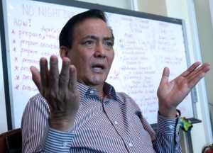 WHAT’S HIS PROBLEM? Cebu City Mayor Michael Rama questions why former mayor Tomas Osmeña filed a case to stop the conversion of the Doña Pepang Cemetery during a press conference. (CDN Photo/Junjie Mendoza)