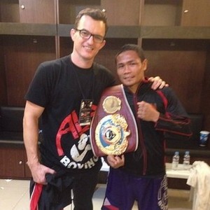 Nick Curson with two-division world champion Donnie Nietes.