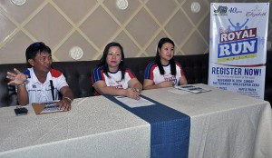 Organizers of the 3rd Royal Run of the Elizabeth Hotel at yesterday’s race launch (from left) race director Joel Juarez, Hotel Elizabeth Resident Manager Katherine Angala and Hotel Elizabeth Assistant Sales Supervisor Diana Torrefranca-Sadaya. (CHRISTIAN MANINGO)