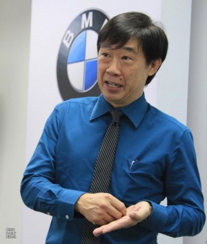Seng Thiew Seow, VP for Operations for BMW dealerships in VisMin, talks about strengthening BMW's presence in Cebu at the BMW Cebu showroom in Nivel Hills.  (CDN PHOTO/BRIAN J. OCHOA)