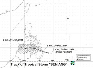 Tropical storm Seniang track. (PAGASA)
