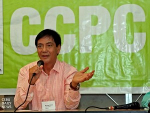 NOT AN ENEMY. Cebu City Mayor Michael Rama at the Cebu Citizens Press Council meeting. (CDN PHOTO/ LITO TECSON)