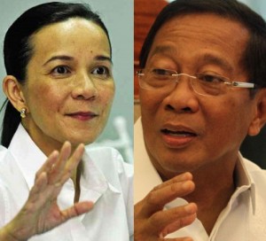 Senator Grace Poe (left) and Vice President Jejomar Binay. (INQUIRER FILE PHOTOS)