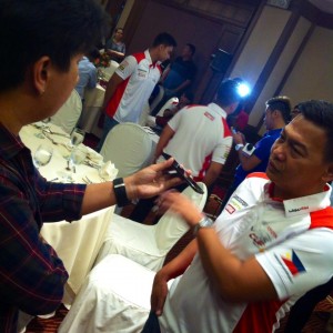 Team Toyota Cebu's Lord Seno is interviewed during a press conference of the Vios Cup last Wednesday. Brian J. Ochoa