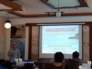 Dr. Angel Alcala discuss importance of establishing marine protected areas in a seminar held in Coron, Palawan. (CDN PHOTO/ MARIAN Z. CODILLA)