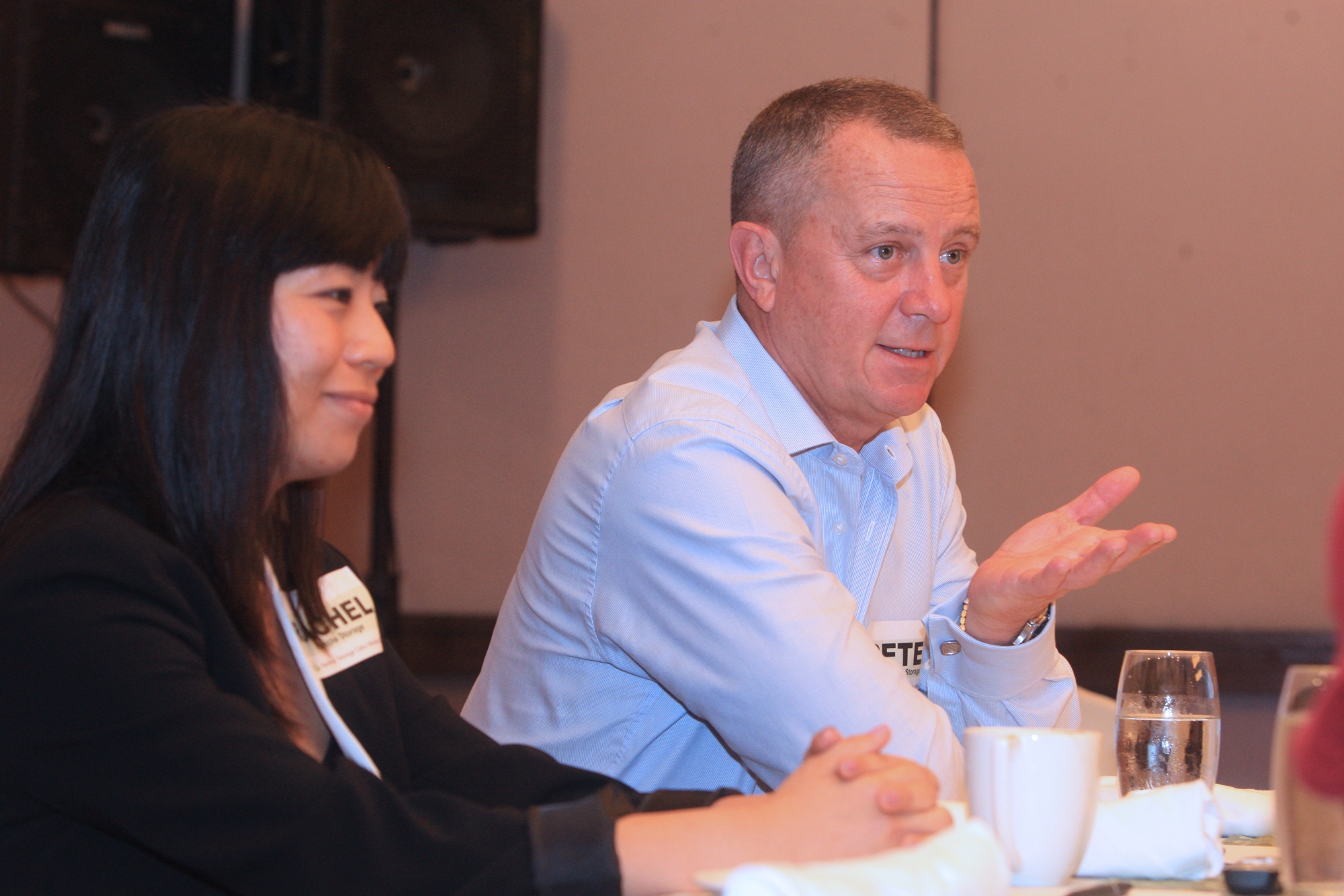 Peter O' Connor, Nimble Storage vice president for Asia Pacific and Japan, together with Rachel Ler, regional director of Asean, discusses the firm's expansion to Cebu.(CDN/TONEE DESPOJO)