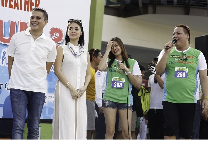 Senator Escudero and his wife, Heart Evangelista, are on stage to hand the awards to A-Plus Paint's partners.(CONTRIBUTED)