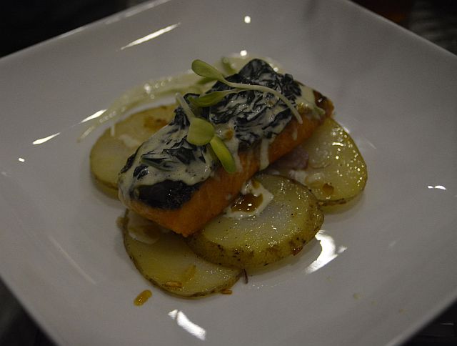 F. Cafe's popular dish is the Salmon Fillet.
