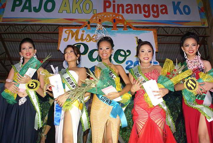MISS Pajo 2015 Mary Ann Sotillo with her court (from left) Shania Angel Rayco (3rd runner-up), Danica Larra Ceniza (1st runner-up), Kanjo Quirante (2nd runner-up) and Roxan Llanas (4th runner-up).(CDN/NORMAN V. MENDOZA)