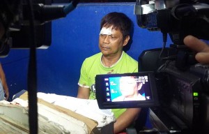 Taxi driver Romeo Castro is presented to the press after his arrest for allegedly killing his former lover yesterday dawn in barangay Labangon, Cebu City. (CDN PHOTO/APPLE MAE TA-AS)