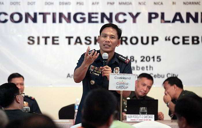 New PNP chief, Police Director General Ricardo Marquez speaks before participants of the 2015 APEC Summit contingency planning meeting at the Elizabeth Hotel in Cebu City. (CDN PHOTO/JUNJIE MENDOZA)