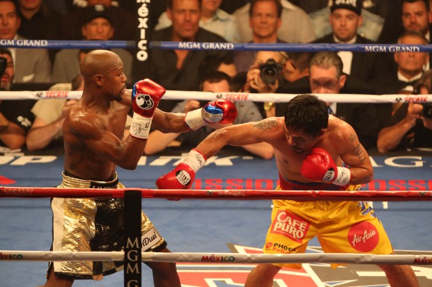 Manny Pacquiao and Floyd Mayweather Jr. fight night at the MGM Grand Arena in Las Vegas, Nevada.(INQUIRER)