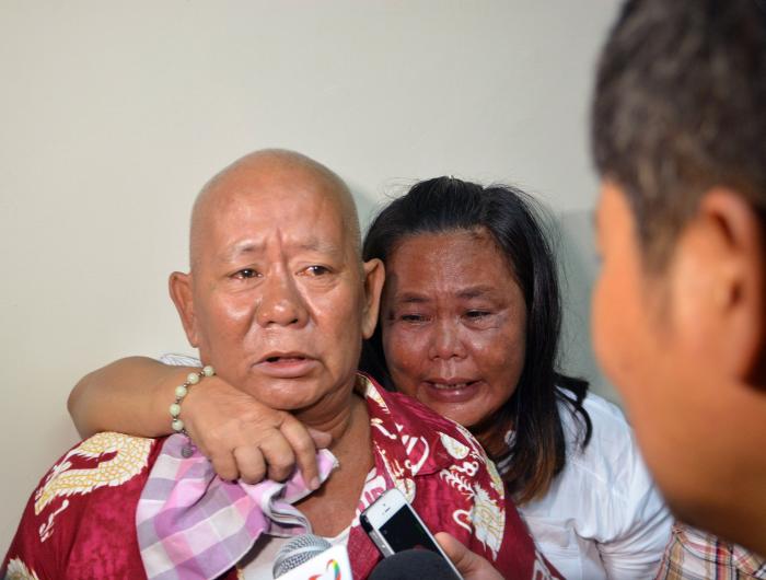 Couple Ricardo and Myrla Ramos are emotional after a judge aquitted them in a case of human trafficking. (CDN PHOTO/ CHRISTIAN MANINGO)
