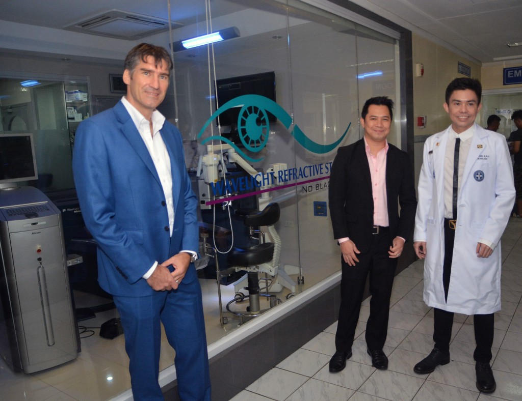 Mr. Pascal Aeschlimann - CEO Swissmed Asia; Mr. Emman De Guzman - Country Manager, Swissmed Philippines and Dr. Potenciano Larrazabal III - Chairman, Larrazabal Eye Group, Center for Sight (CDN PHOTO/CHRISTIAN MANINGO)