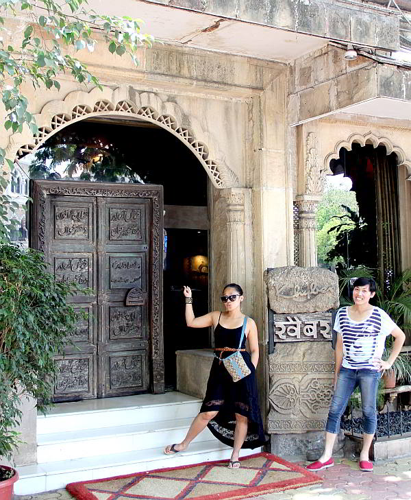 The writer (left) and friend Ernesto at the entrance of Khyber restaurant