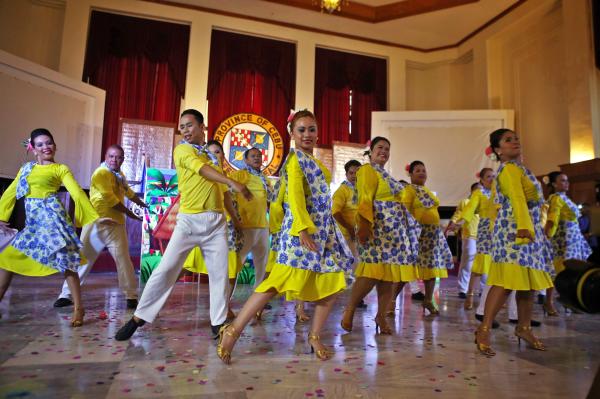 Provincial government employees are shown performing a dance number during the annual anniversary celebration of the province. (CDN PHOTO/ LITO TECSON)