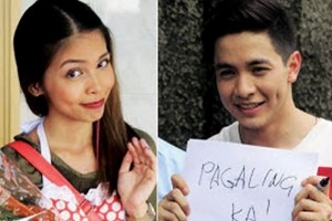 Split screen love team Alden Richards and Meine Mendoza as Yaya Dub