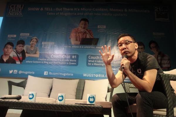 Jonji Gonzales, founder of mugstoria.com explains the power of social media. (CDN PHOTO/ TONEE DESPOJO)