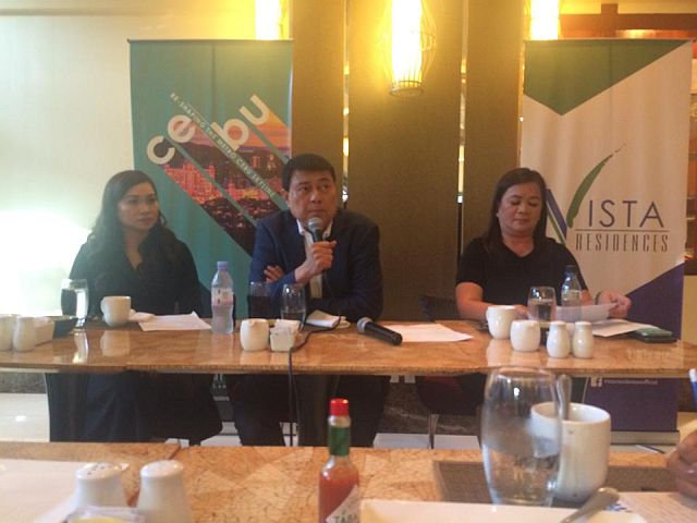 Manny Villar, chairman of the Villar Group of Companies officially announced the entrance of Vista Land's condominium development arm - Vista Residences, in Cebu, (CDN Photo Aileen Garcia-Yap)
