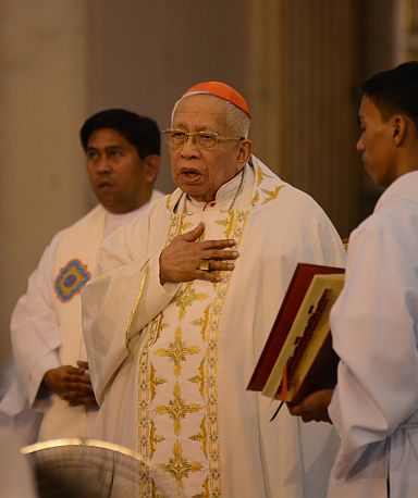100 DAYS COUNDOWN TO IEC 2016 Ricardo Vidal - Archbishop-Emeritus of Cebu, officiated a mass to the 100 day countdown to IEC2016. (CDN PHOTO/CHRISTIAN MANINGO)