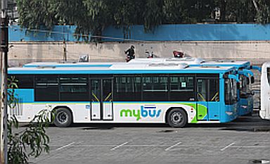 MYBUS/OCT. 16, 2015: The Mybus passenger vehicles were park in the SM City parking area waiting for the result of the public hearing in LTFRB which drivers and operators oppossed the SM owned MyBus vehicle to operate in the City.(CDN PHOTO/JUNJIE MENDOZA)