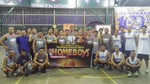 Players of the competing teams gather during the opening of the Homeboys Basketball 2nd Randall Cup 2015 last Saturday at the Cebu Eastern College (CEC) lower court. CONTRIBUTED PHOTO