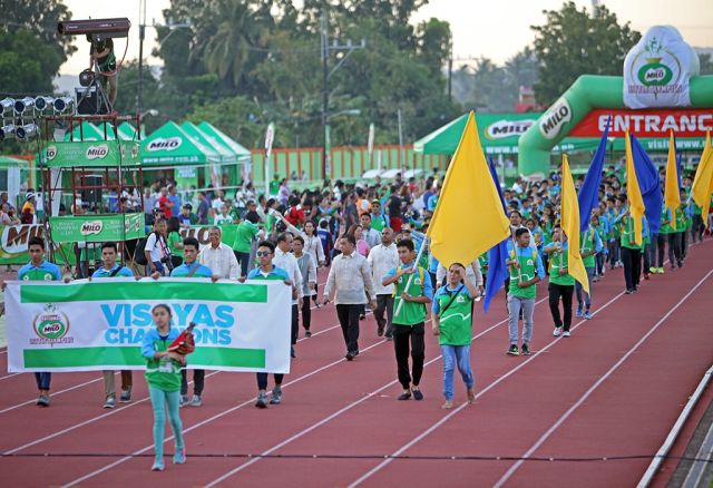 MILO LITTLE NATIONAL OLYMPIC 2015 LAGUNA/OCT.23,2015:Central Visayas present during the opening of 7th MILO National Little Olympicn in Santa Cruz Laguna.(CDN PHOTO/LITO TECSON)