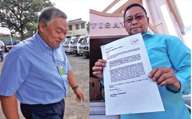 Lawyer Ervin Estandarte filed criminal and administrative charges against Gov. Hilario Davide III and members of the Provincial Board.