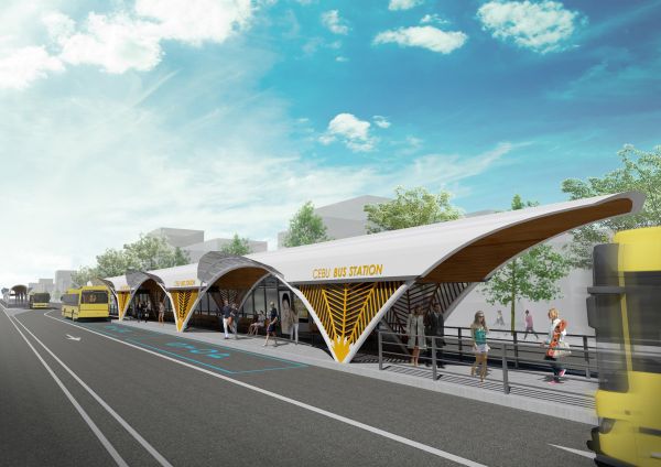 The proposed design for the Bus Rapid Transit (BRT) terminal.