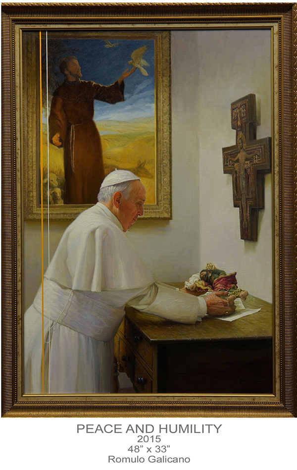 A painting of Pope Francis holding a sleeping St. Joseph was given to the Cebu Archdiocese.