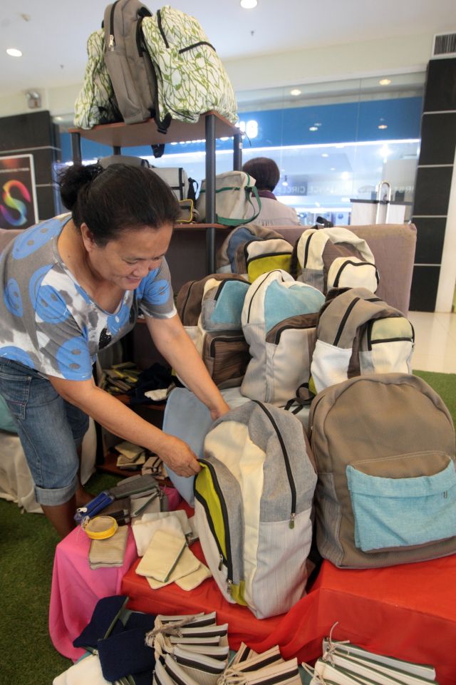 Backpacks, coin purses and other knick-knacks were among the products displayed by Mandaue cooperatives in Parkmall. (CDN PHOTO/TONEE DESPOJO)