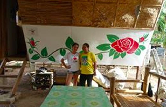 Yolanda transitional house in Lola Inke village  with flower design   Courtesy of Yumi Espina