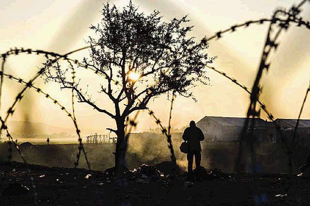 A migrant walks near the village of Idomeni in Greece in this December 6 photo. (AFP PHOTO)