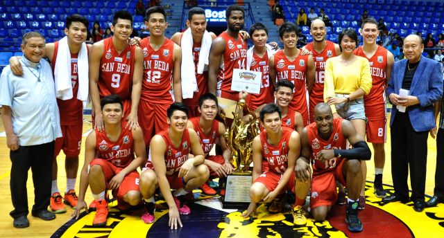 The San Beda Red Lions, one of the Co-Champion in the PCCL at the San Juan arena. (INQUIRER PHOTO)