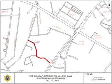 Lorega Street will be closed to vehicle traffic from Gen. Echavez St. to Imus New Road today for Eat Bulaga's "Juan for All. All for Juan". Motorists are advised to take alternative routes.