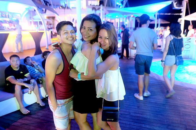 FOX TV invades Cebu! Here, M, Stanz Catalan and Charo Espedido check out OH SHIP  in Ibiza Beach Club  in Movenpick Cebu.