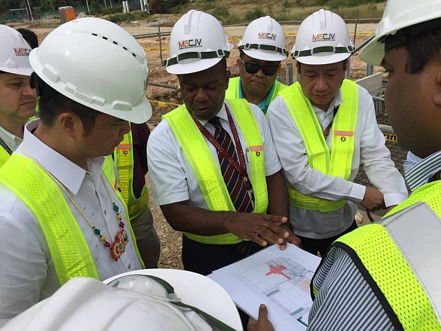 GMCAC chief advisor Andrew Acquaah Harrison explains to Sec. Abaya the upgrades being done by the company at the airport. (CDN PHOTO/VANESSA CLAIRE LUCERO)