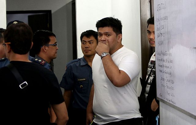 Former Iglesia ni Cristo minister Lowell Menorca is under police custody at the Police Station 5 in Quirino Grandstand. (INQUIRER PHOTO)