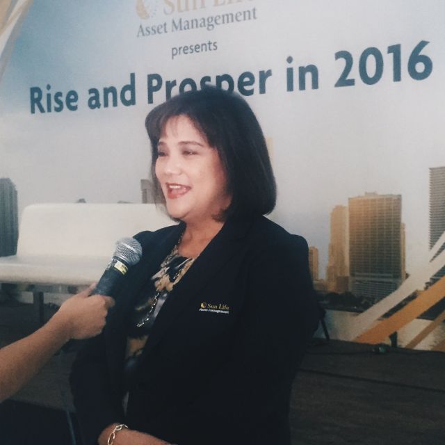Valerie Pama, president of Sun Life Asset Management Co., Inc., says the Philippine stock market and the economy remain strong. The market is seen to stabilize after the May elections. (CDN PHOTO/VANESSA LUCERO)
