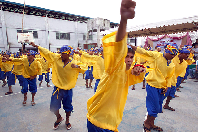 BBRC inmates perform at the jail's basketball court to celebrate the construction of their new chapel in this October 2008 photo. (CDN FILE PHOTO)