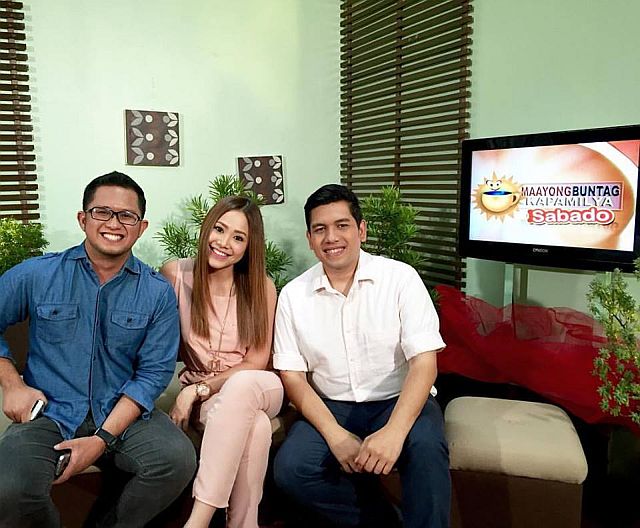 Phoebe with her “Maayong Buntag Kapamilya Sabado” co-hosts Jun Niño Nalipay and Joworski Alipon