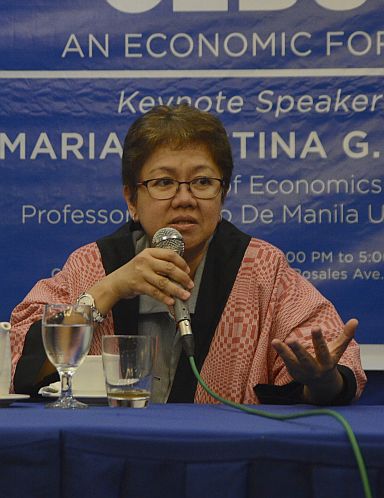 DUROS ECONOMIC FORUM/MAR. 8, 2016 Dr. Maria Cristina G. Bautista - Doctor of Economics, Ateneo De Manila University. (CDN PHOTO/CHRISTIAN MANINGO)