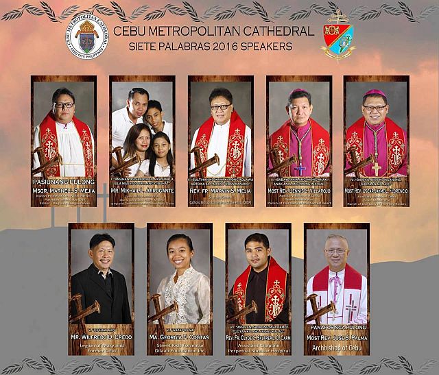 The speakers during this year's Siete Palabras at the Cebu Metropolitan Cathedral. (CONTRIBUTED)