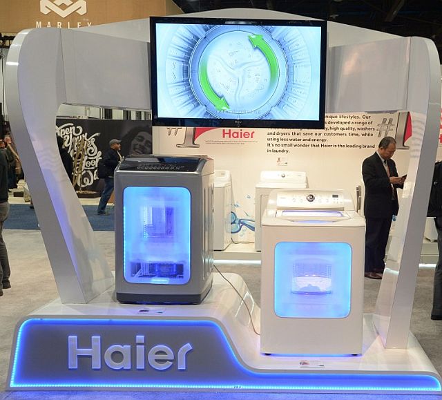 Haier appliances are shown during the CES at the Las Vegas Convention Center in this 2013 file photo taken in Las Vegas, Nevada. CES is the world's largest annual consumer technology trade show. (AFP PHOTO)