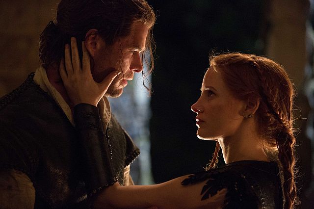 Chris Hemsworth as The Huntsman and Jessica Chastain as Sara in a scene from “The Huntsman:  Winter’s War”
