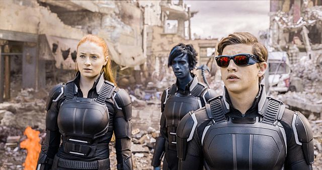 Sophie Turner (Jean Grey), Kodi Smit-McPhee as Nightcrawler and Tye Sheridan as Cyclops